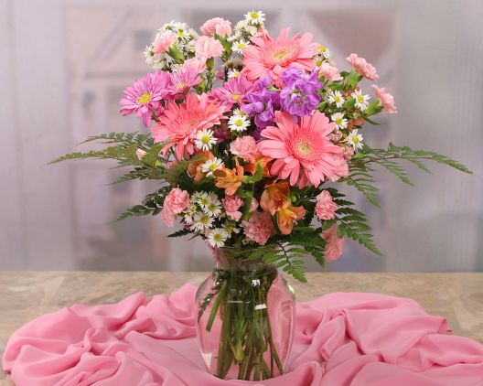 Color Burst Bouquet with Vase - Item No: 431V