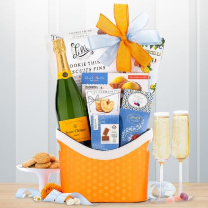 Buy chocolate gift baskets - Veuve Clicquot Champagne and Chocolate Gift Basket