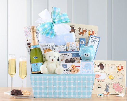 Suggestion - Baby Boy Sparkling Wine Gift Basket 