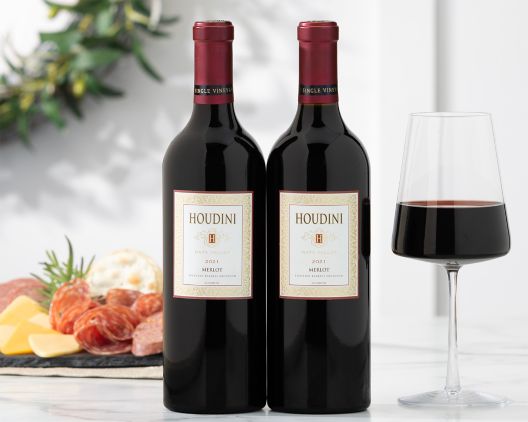 Item 070 - 2 Bottles Houdini Napa Valley Merlot FREE SHIPPING 22% Save Original Price is $ 115