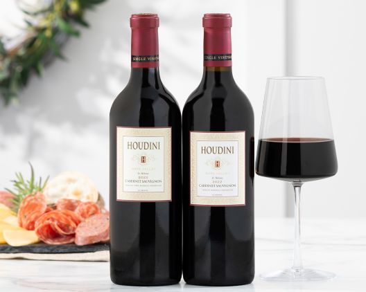Item 076 - 2 Bottles Houdini Napa Valley Cabernet Sauvignon FREE SHIPPING 44% Save Original Price is $ 225