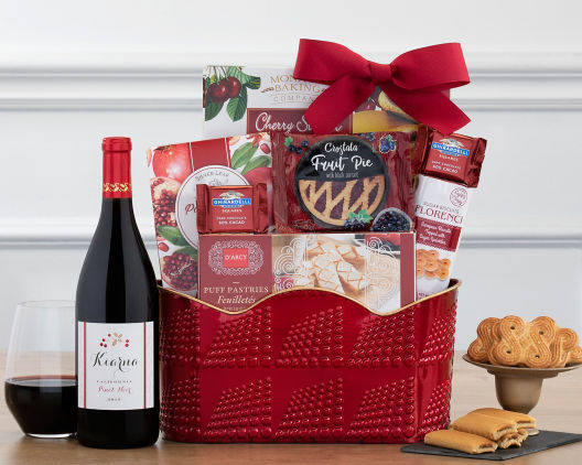 Kiarna Pinot Noir Holiday Wine Basket at Wine Country Gift Baskets