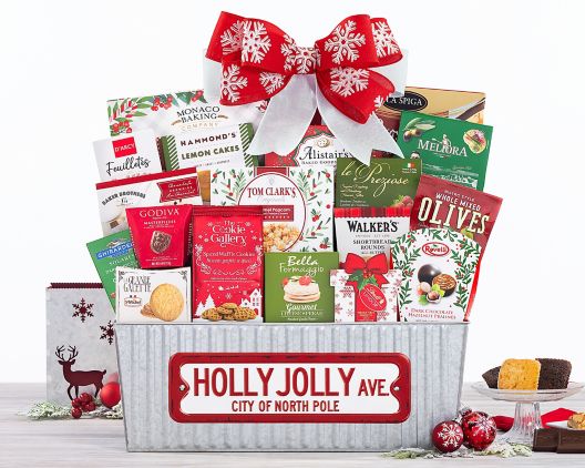 Item 1010 - Holly Jolly Gourmet Gift Basket FREE SHIPPING