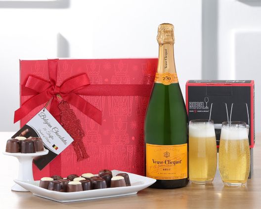 Item 317 - Riedel Champagne Glasses, Veuve and Chocolate FREE SHIPPING
