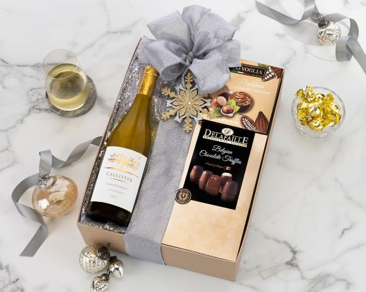 Item 366 - Callister Chardonnay and Chocolate Gift Box FREE SHIPPING 25% Save Original Price is $ 99.95