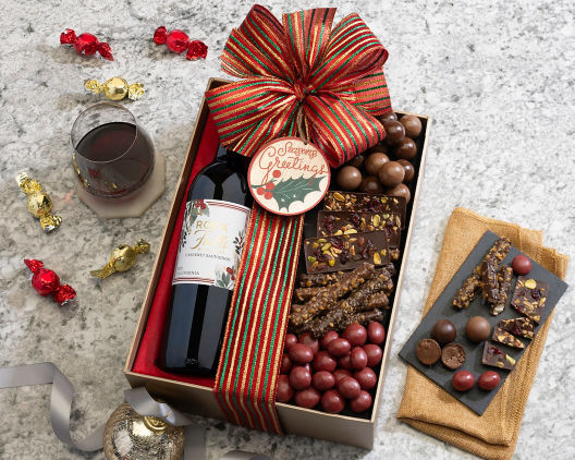 Suggestion - Season's Greetings Red Wine and Chocolate Box 