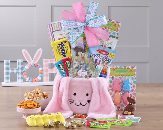 Item 3918 - Happy Easter Bunny Basket Pink FREE SHIPPING