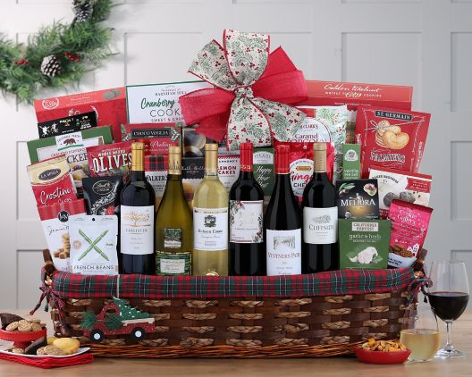 Item 408 - Ultimate California Holiday Wine Basket FREE SHIPPING 10% Save Original Price is $ 500