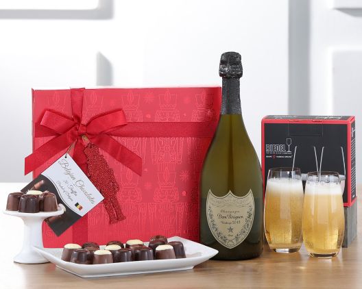 Item 445 - Riedel Champagne Glasses, Dom Perignon & Chocolate FREE SHIPPING 14% Save Original Price is $ 575