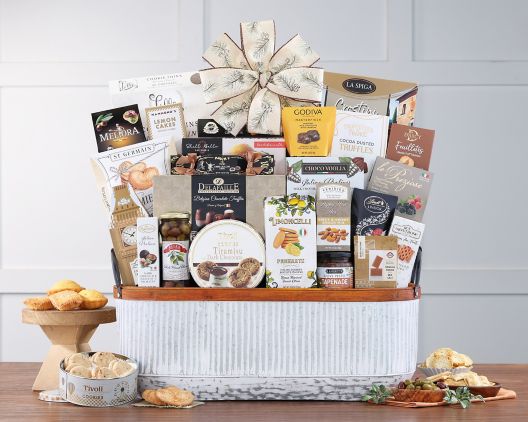 Item 467 - Fireside Favorites Gift Basket 40% Save Original Price is $ 195