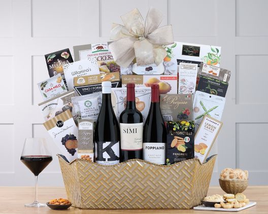 Item 471 - Three Shades of Red Wine Basket FREE SHIPPING 22% Save Original Price is $ 225