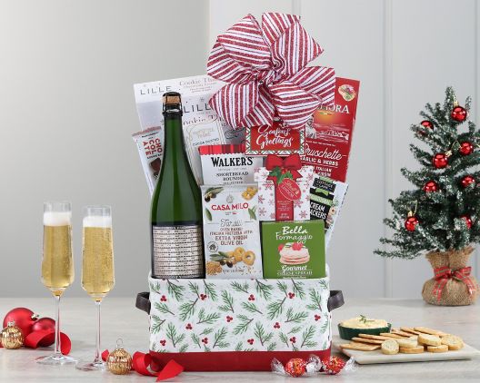 Item 487 - Unshackled Sparkling Wine Holiday Basket FREE SHIPPING 58% Save Original Price is $ 165