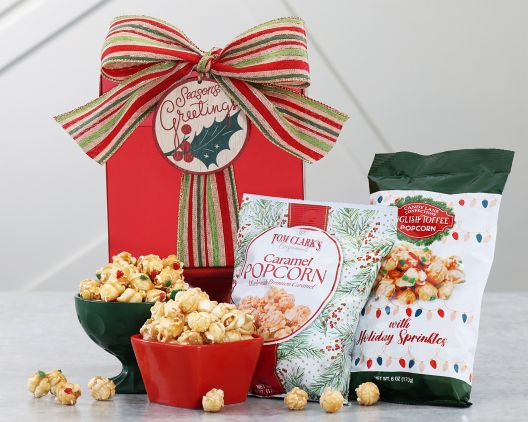 Item 492 - Season's Greeting Holiday Popcorn Duet FREE SHIPPING 35% Save Original Price is $ 49.95