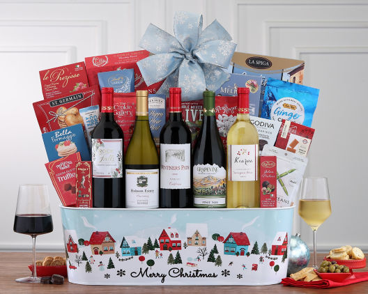 Suggestion - Merry Christmas Red and White Wine Basket  Original Price is $395