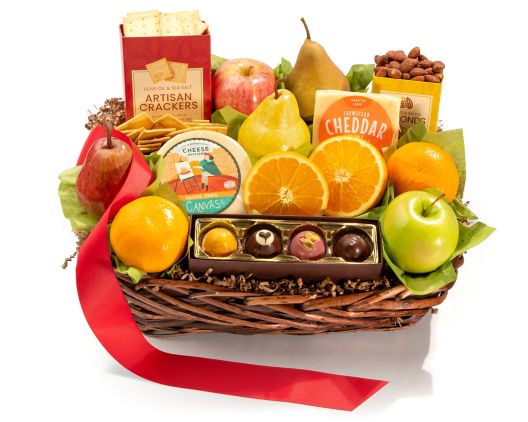 Item 5053 - Deluxe Fruit and Favorites Gift Basket FREE SHIPPING 55% Save Original Price is $ 225.00