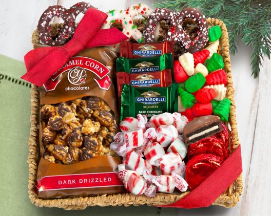 Item 5072 - Winter Chocolate, Candy and Crunch Gift Basket FREE SHIPPING 45% Save Original Price is $ 120