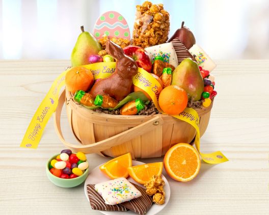 Item 5253 - Easter Bunny Fruit and Treats Gift Basket FREE SHIPPING