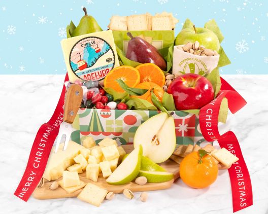 Item 5316 - Holiday Fruit and Cheese Gift Basket FREE SHIPPING
