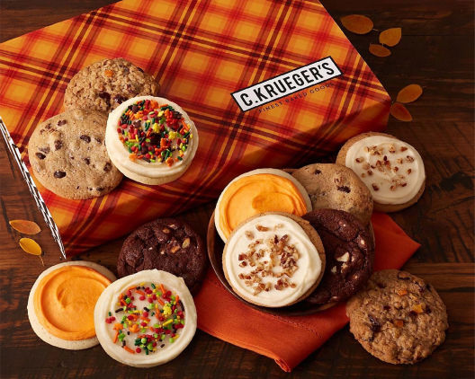 Suggestion - Fall Plaid Cookie Gift Box - 12 Assorted Cookies  Original Price is $74.95