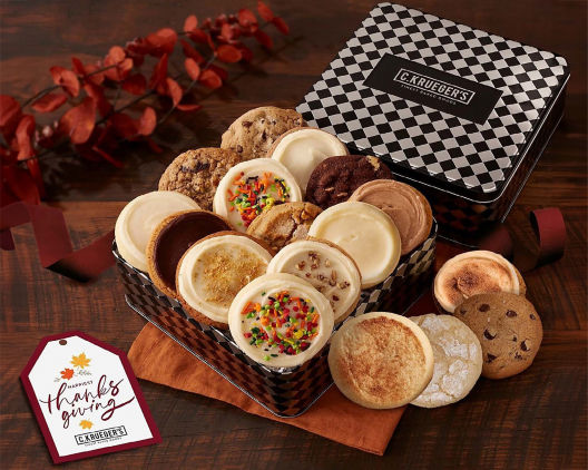 Suggestion - Thanksgiving Cookie Gift Tin - Assorted Cookies 