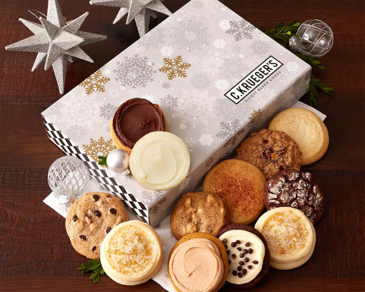 Suggestion - Silver & Gold Snowflake Cookie Gift Box - 24 ct 