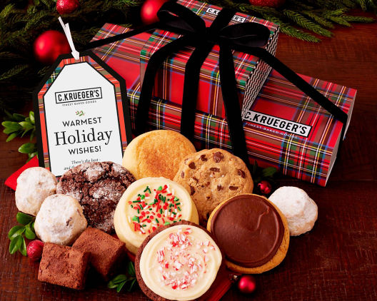 Suggestion - Tartan Plaid Sampler Gift Stack - Cookies & Snacks  Original Price is $99.95