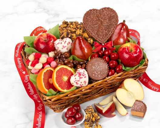 Item 5386 - Valentine Treasures Fruit Gift Basket FREE SHIPPING