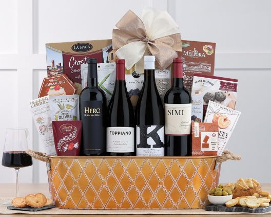 Item 642 - Four Shades of Red Wine Basket FREE SHIPPING 5% Save Original Price is $ 285