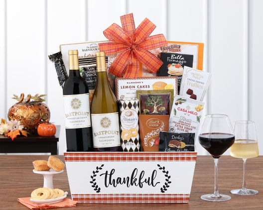 Suggestion - Red and White Wine Thankful Gift Basket  Original Price is $125.00