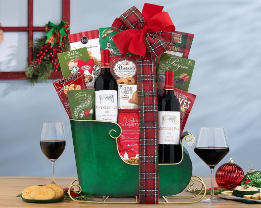 Item 727 - Vintners Path Red Wine Holiday Sleigh FREE SHIPPING