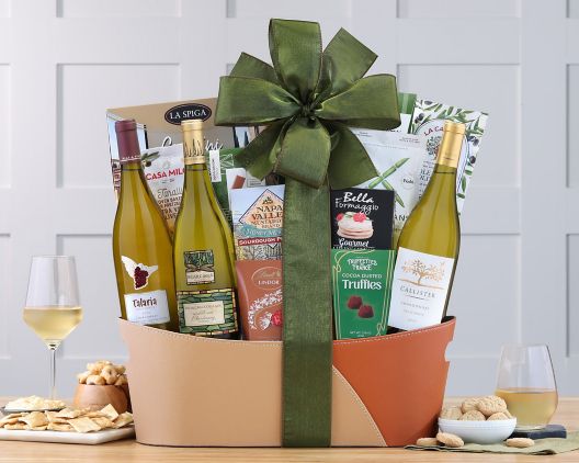 Item 801 - California Chardonnay Trio Wine Basket FREE SHIPPING 30% Save Original Price is $ 165