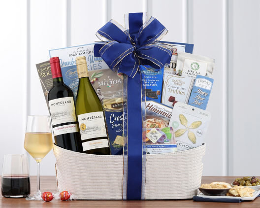 Suggestion - Red and White Kosher Wine Basket 