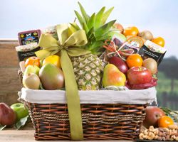 Paradise Tropical Fruit Nut And Cheese Collection Gift Baskets