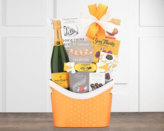 Veuve Clicquot Champagne w/10pc Artisan Congratulations Truffles — Soo Many  Basketsᵀᴹ