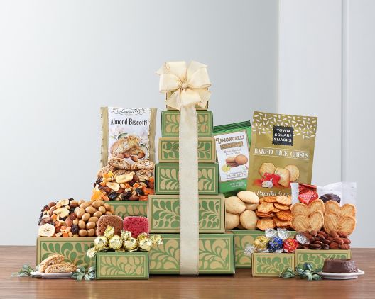 Item 857 - Chocolate, Nut and Pastry Gift Tower FREE SHIPPING 2% Save Original Price is $ 79.95