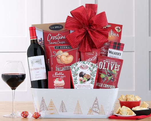Item 942 - Vintners Path Merlot Holiday Wine Basket FREE SHIPPING 28% Save Original Price is $ 125