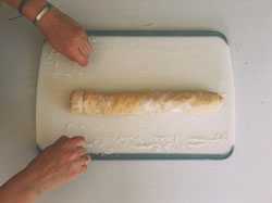 roll up your dough and pinch the ends 
