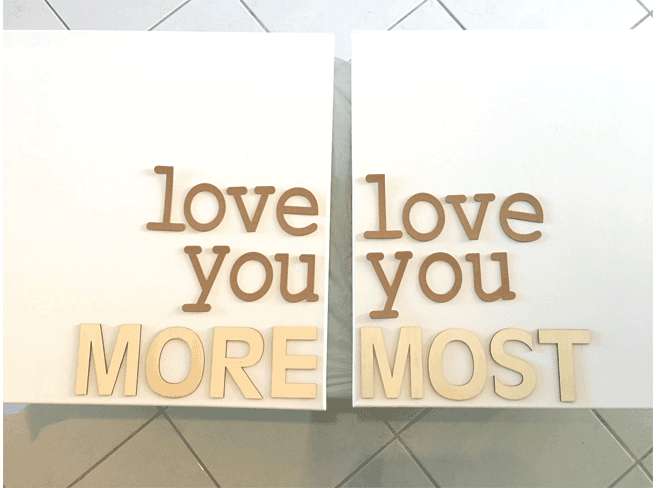 DIY 'Love You Most’ Wedding Canvas Art 3