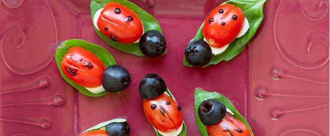 Ladybug Caprese Bites