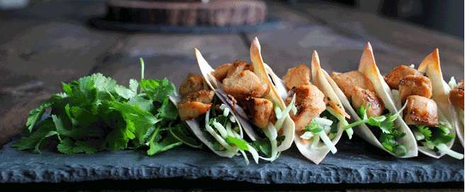Teriyaki Chicken Wonton Tacos