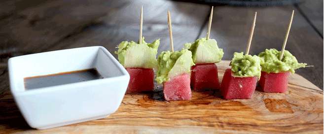 Ahi and Avocado Bites