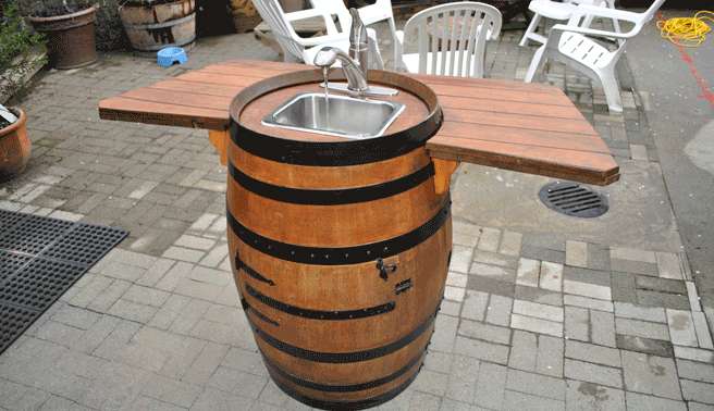 Wine Barrel Sink