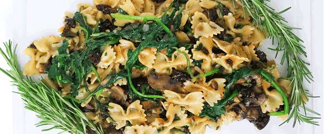 One Pot Rosemary Spinach Bowtie Pasta