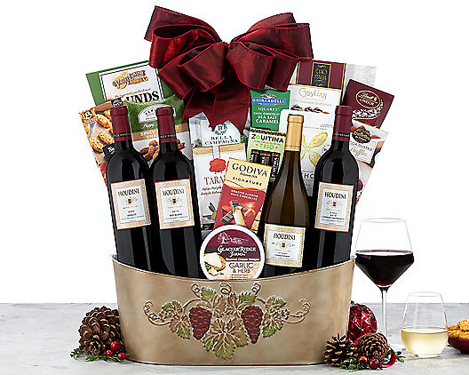 Night on the Town Wine Gift Basket by Pompei Baskets