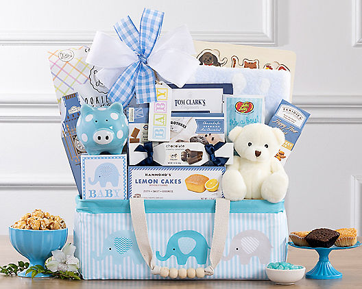 Nueva cesta de regalo para bebé, cesta de regalo para bebé recién nacido,  color azul Wine Country Gift Baskets