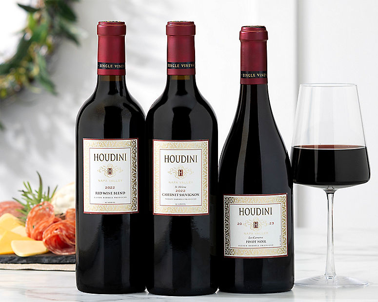 Houdini Napa Valley Red Wine Trio Gift Basket - Wine Country Gift