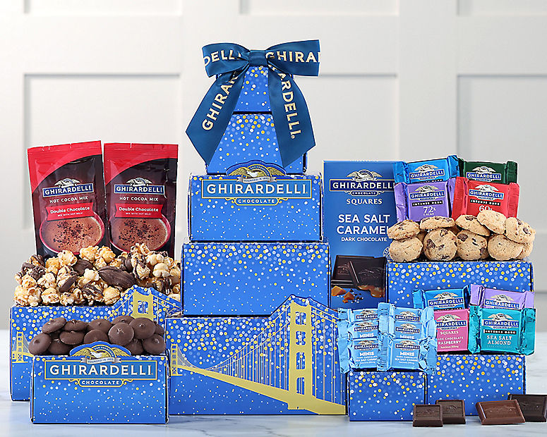 Ghirardelli Chocolate Tower Gift Basket Ghirardelli Corporate Gift
