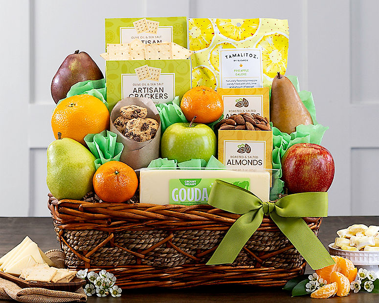 Deluxe Fruit and Favorites Gift Basket at Wine Country Gift Baskets