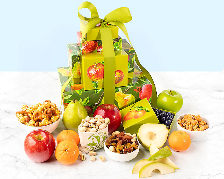 Gourmet Fruit and Nut Collection Gift Tower - Wine Country Gift