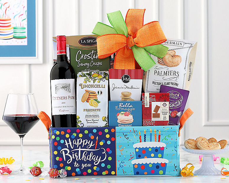 Vintners Path Cabernet Birthday Wine Basket - Wine Country Gift